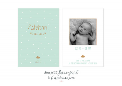 Mon petit faire part - Naissance - Faire part modèles garçons - réf. 161 - 3597