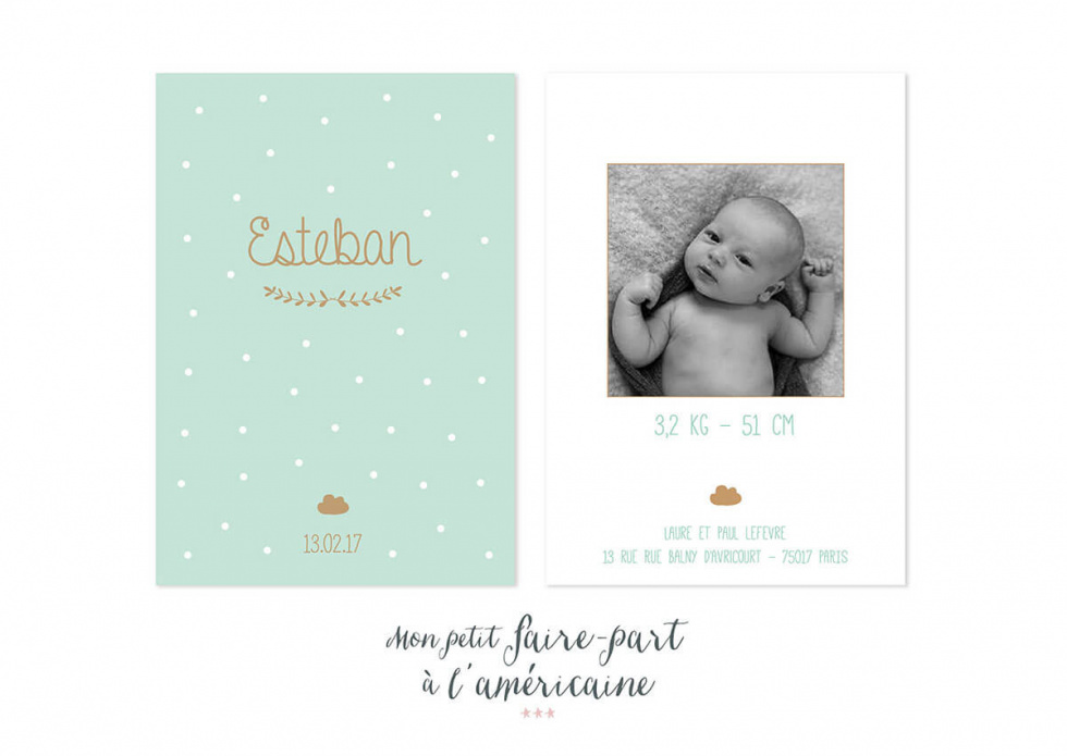Mon petit faire part - Naissance - Faire part modèles garçons - réf. 161 - 3597