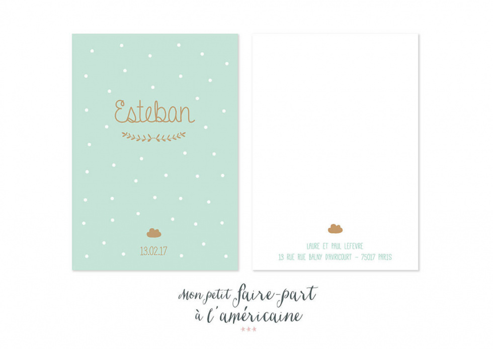 Mon petit faire part - Naissance - Faire part modèles garçons - réf. 161 - 3598